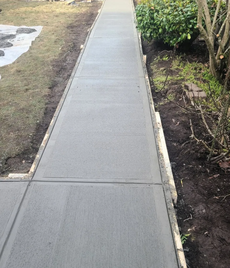 Concrete walkway after